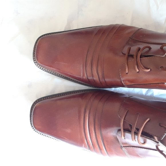 Stacy Adams Leather Oxford Mens Dress Shoe Cognac Brown Size 11.5 main image 8